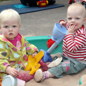 Two children in sandbox