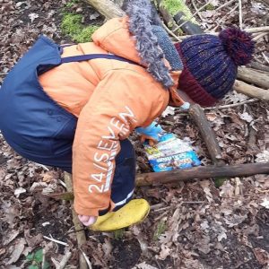 Children litter picking activity