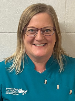 Image of Kathryn, the new Early Years Practice Manager. She is smiling and wearing a teal shirt.